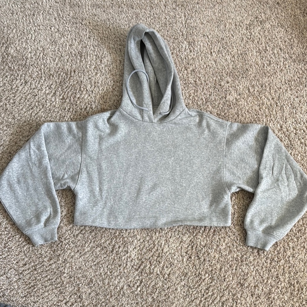 ALO Yoga Gray Pullover Sweater with Hood